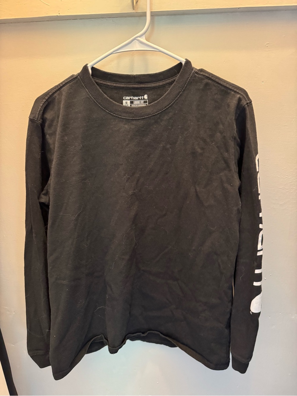 Carhartt Black Long-Sleeve Sleeve Logo Shirt